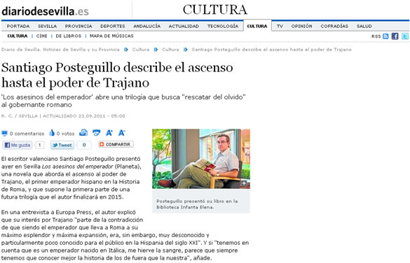 Santiago Posteguillo en el Diario de Sevilla