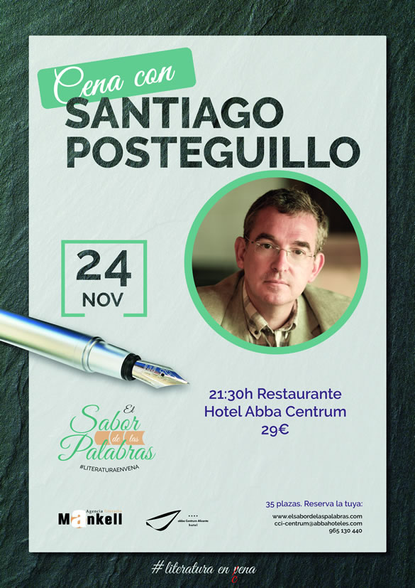 Cena Literaria con Santiago Posteguillo en Abba Centrum Alicante