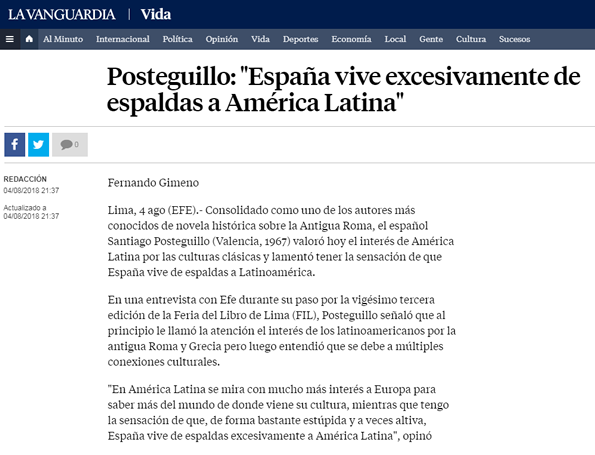 Santiago Posteguillo - La Vanguardia