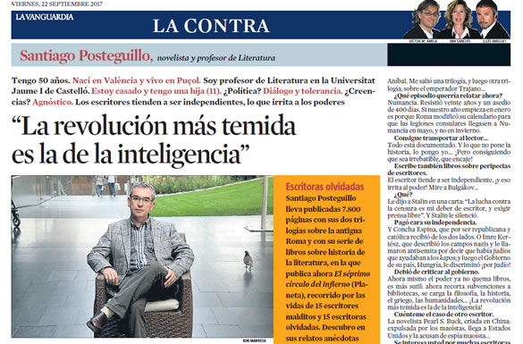 Santiago Posteguillo en La Contra de La Vanguardia