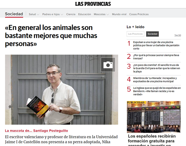 Santiago Posteguillo en Las Provincias