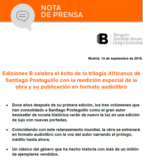 nota de prensa - Africanus