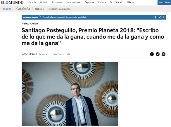 santiago posteguillo premio planeta 2018 - el mundo